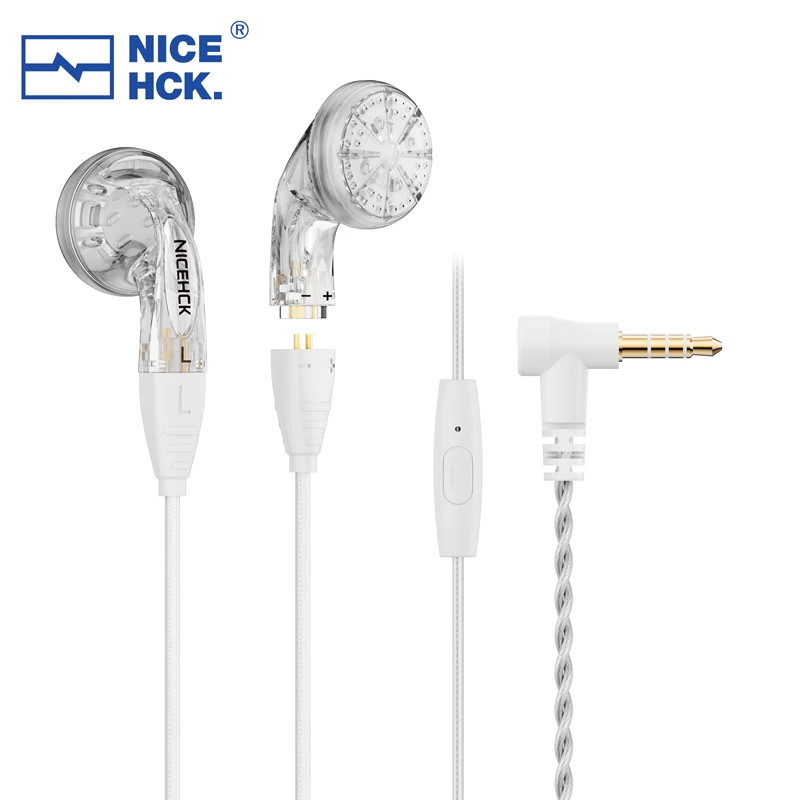 NiceHCK YDX Microphone Earphone 14.8mm Driver HiFi Headset IEM 0.78mm 2Pin Detachable Cable Calling Meeting Gaming Earbud 2