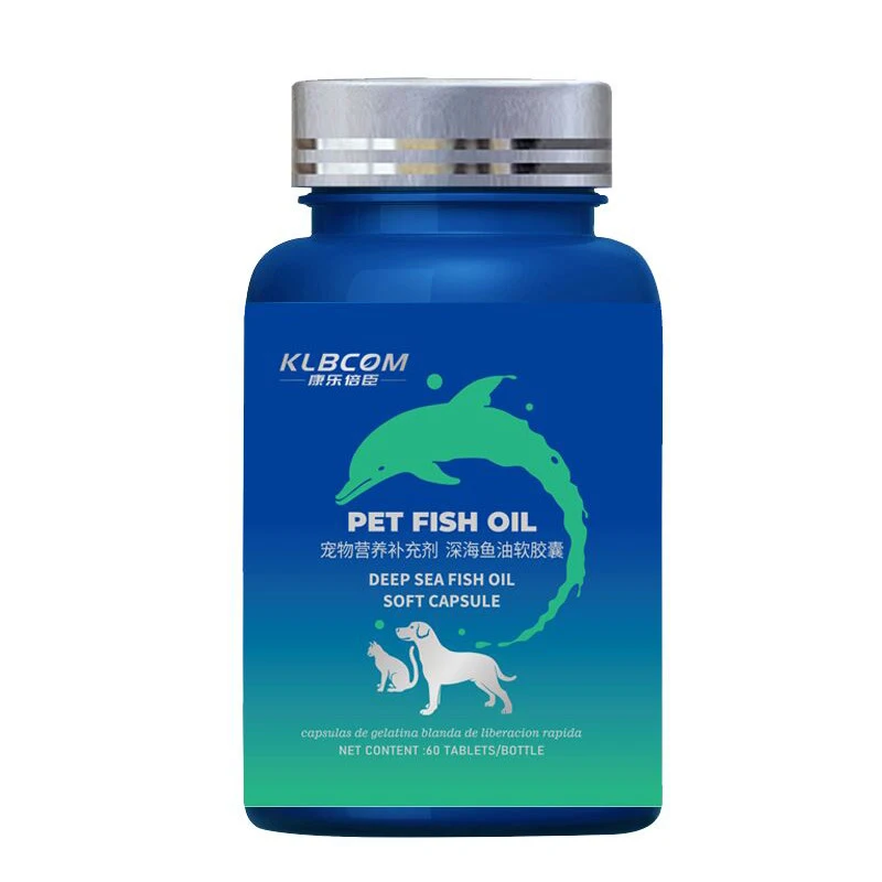 

60 Capsules/bottle Pet Deep-sea Fish Oil Soft Capsules Brighten Hair, Improve Immunity, Nutritional Supplement for Dogs and Cats