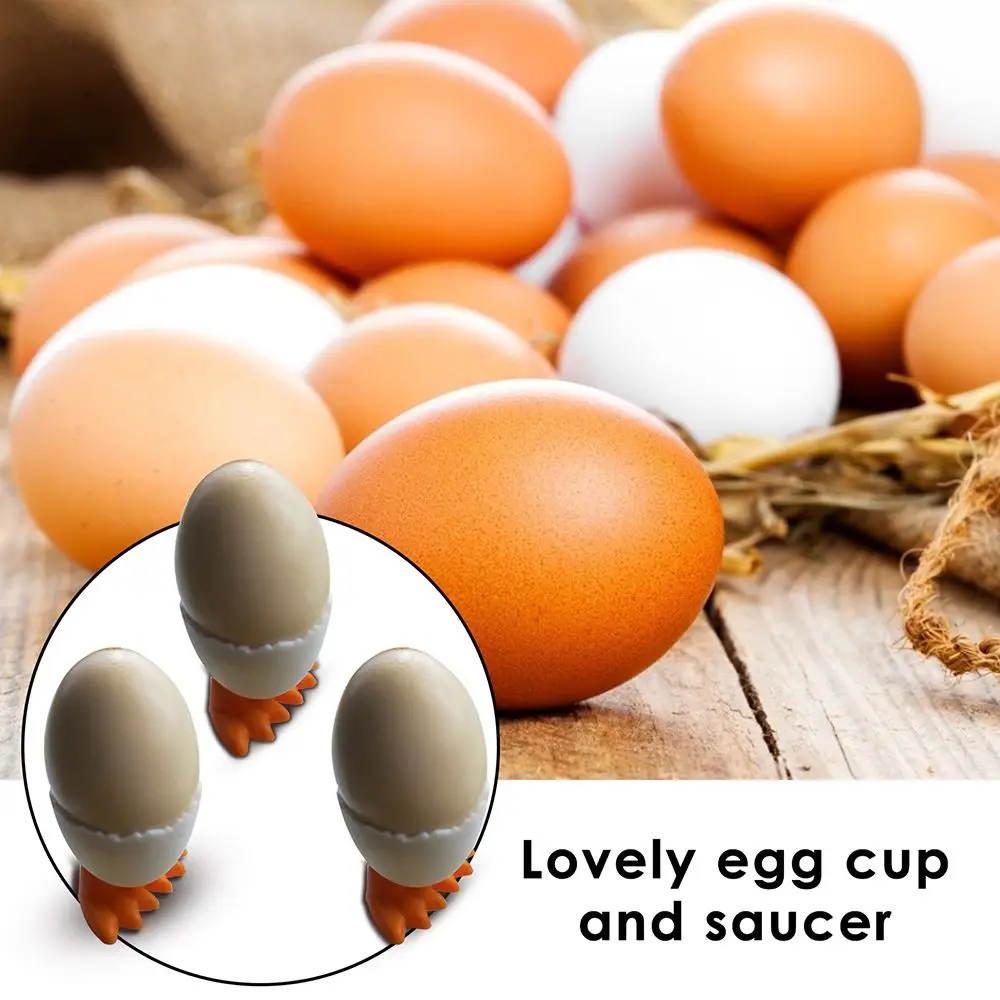 Egg Cups Holder 1Pcs Creative Egg Cup Holder Plastic Eggs Holder With Feet Eggs Separator Boiled Container Kitchen Supplies Cooking Tool