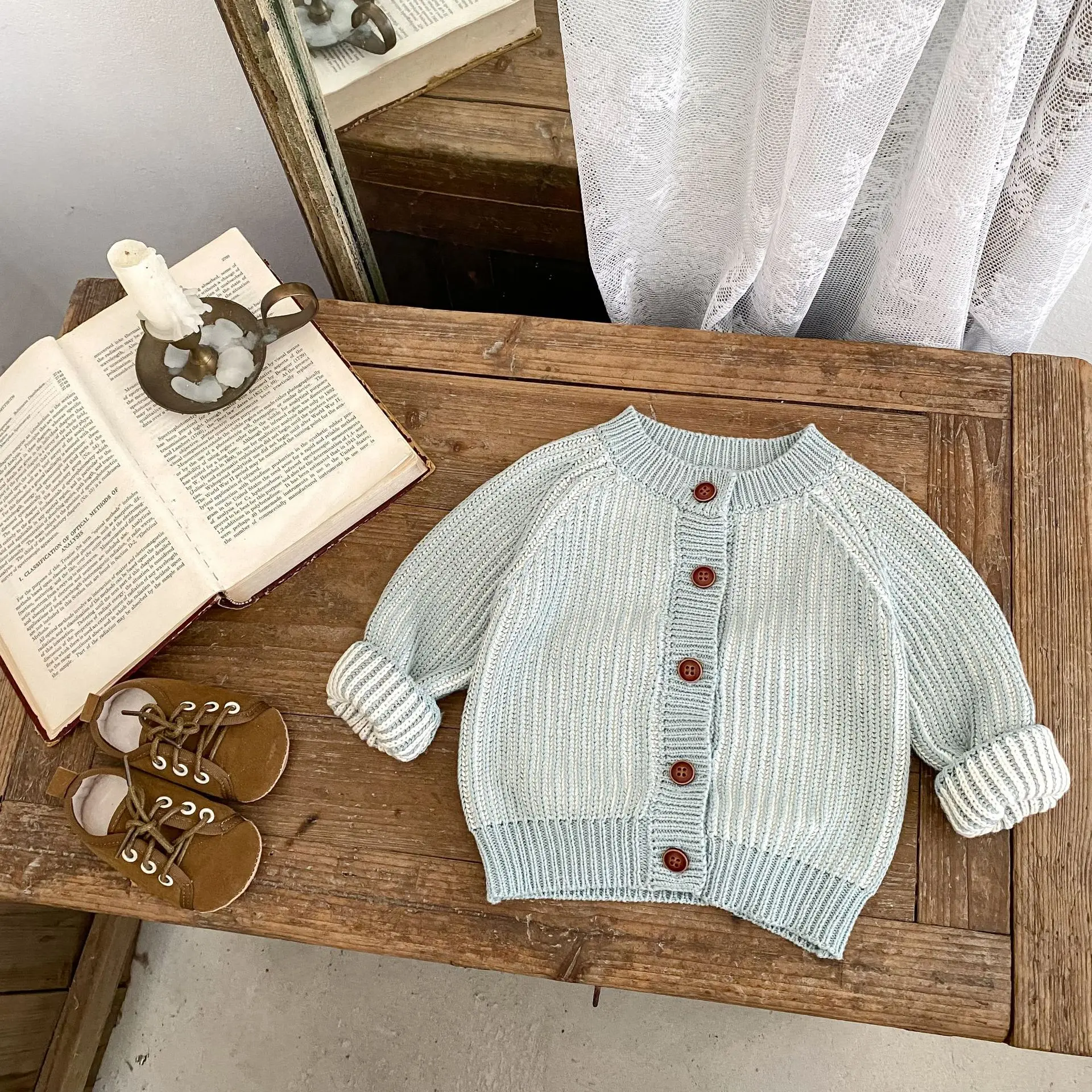 Infant Boy Sweater Coat Toddler Solid Knitwear Kids Clothes 2025 Autumn New Baby Long Sleeve Knitted Cardigan Girls Jacket