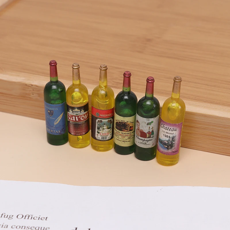 1 Set 1/12 Miniature Wine Bottles Dollhouse Kitchen Accessories - Mini Dolls House Living Room Accessories Beer Drink Bottles