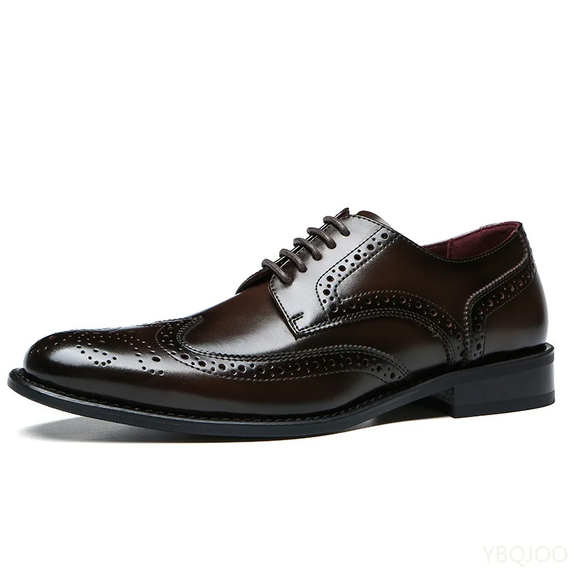 Autumn Man Dress Shoes Genuine Leather Lace-up Men Casual Shoes Smart Business Office work Footwear Men