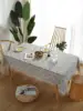 Mantel estampado de lino y algodón bohemio, mantel chino de porcelana azul y blanca para mesa occidental, picnic, fiesta