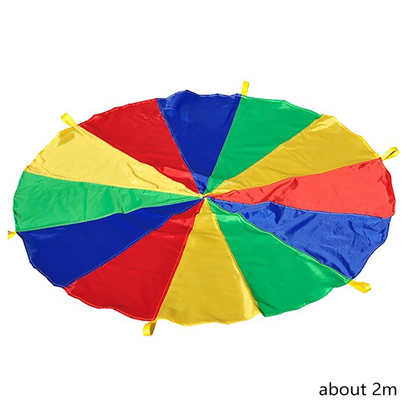 1PC Rainbow Umbrella Parachute Toy Whack A Mole Outdoor Games For Kids Sport Teamwork Children Boys Girls Kindergarten Toys 6