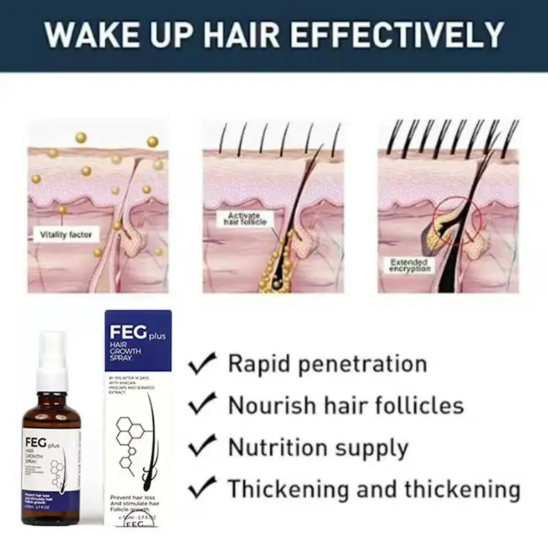 FEG Organic Anti Hair Loss Hair Growth Treatment Oil For Thicker Long -50ML