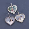 Hot Selling Customization Gold Plated Copper Iced Out Heart Shape Photo Pendant Sublimation Necklace 1