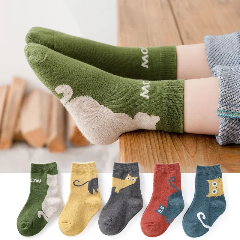 

Children's Socks Spring Autumn Mid Tube Socks Cute Cartoon Big Boy Baby Socks Boys and Girls Student Cotton Socks ملابس اطفال