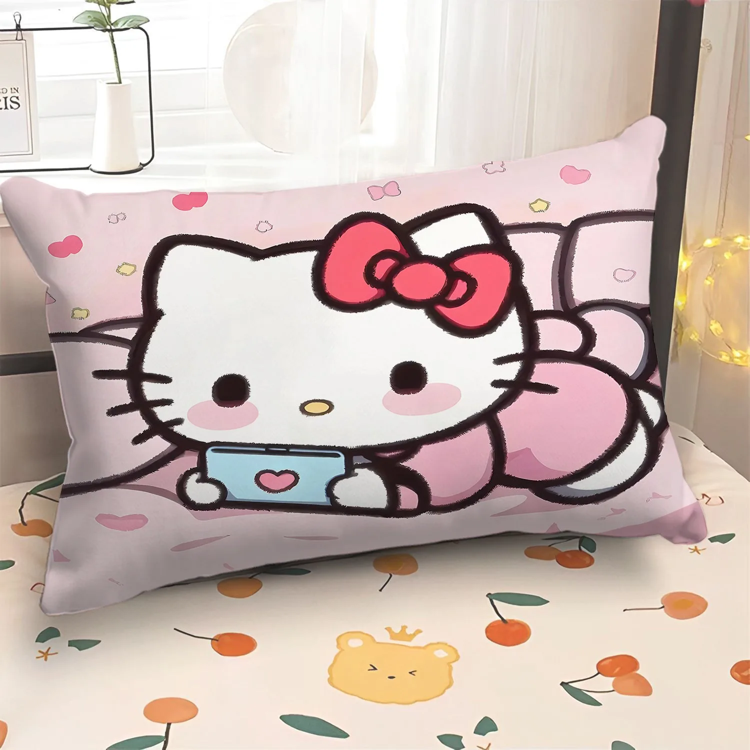 Cartoon cute Hello Kitty pillowcase girly children's room pillowcase living room sofa cushion cover home bedroom decoration 5