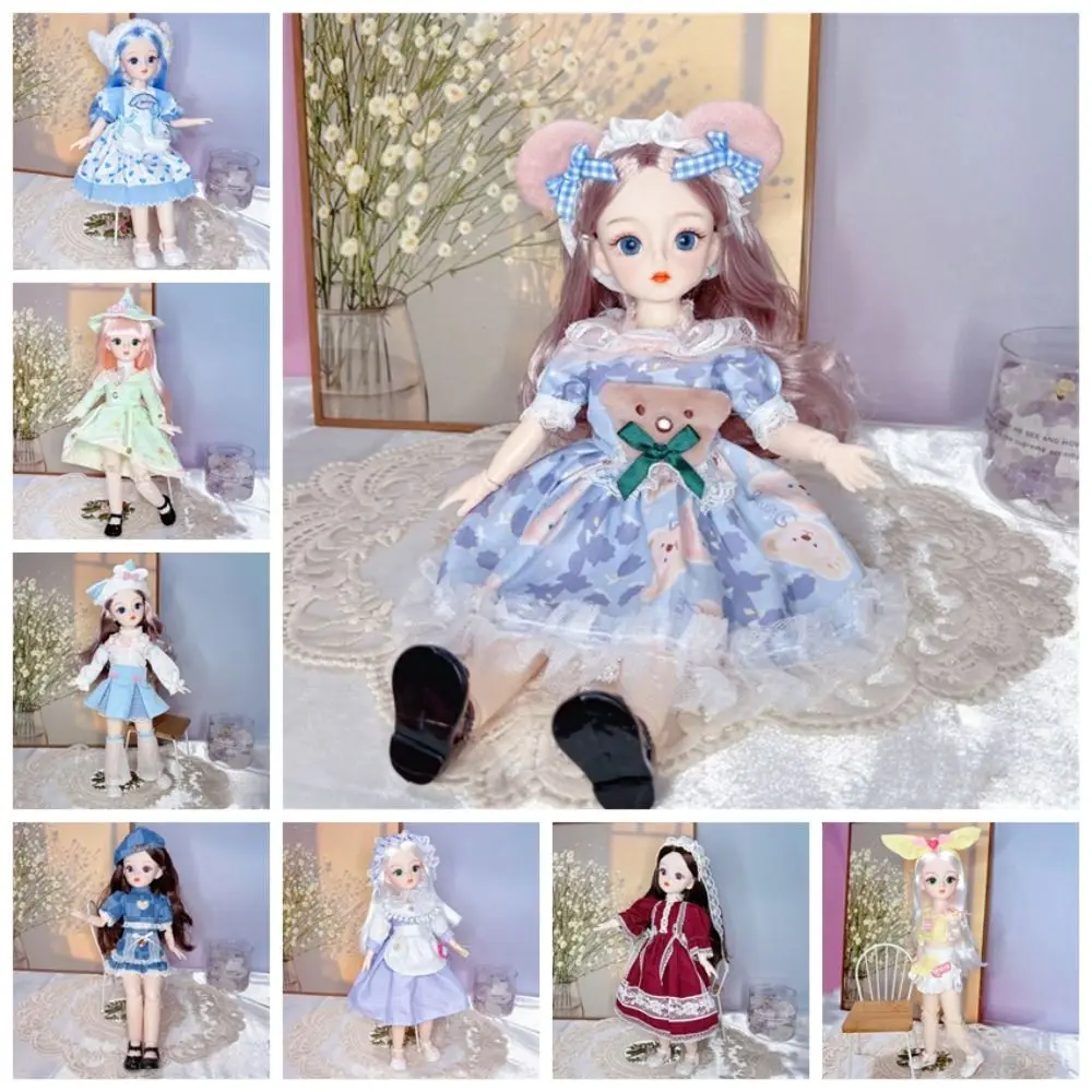 BJD Dolls and Clothes with Multiple Movable Joints 30cm 1/6 3D Simulated Eye Hinge Doll Girl's DIY Dress Up Birthday Gift Toy 2