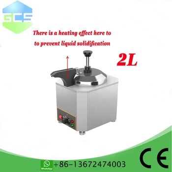 2 Liter Food Grade Stainless Steel Sauce Warmer Pump Dispenser Chocolate & Cheese Heating Machine | 0-85°C Temperature Control | 1