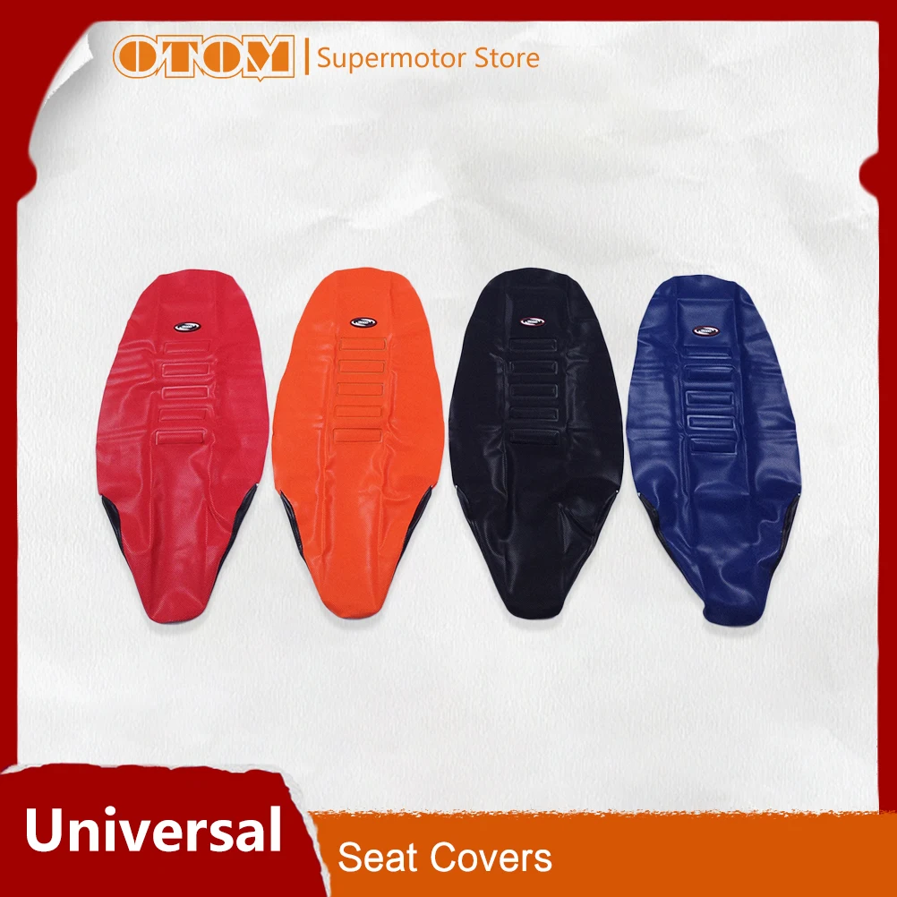 Motorcycle Seat Covers OTOM Motorcycle Diamond Pattern Antiskid High Elasticity Waterproof Universal Rubber Seat Cushion Covers for Off Road Dirt Bike