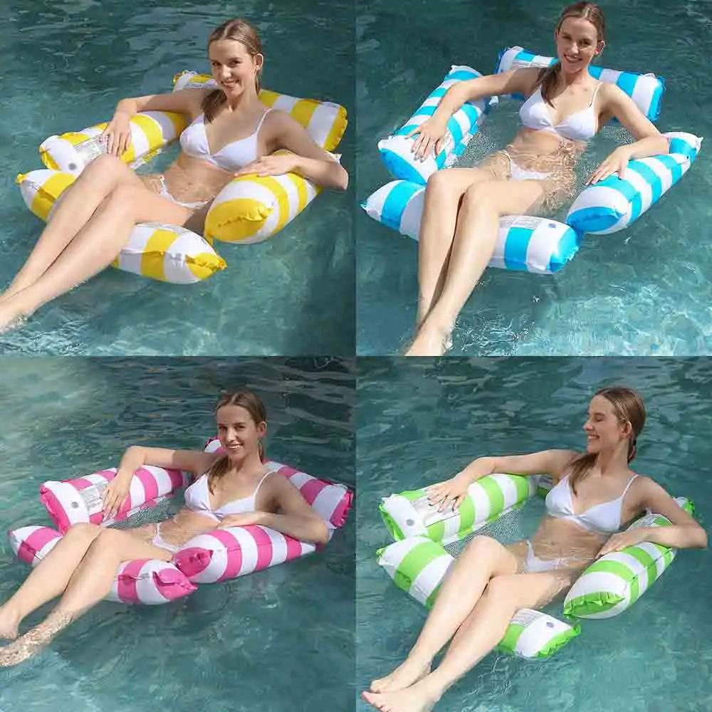 Water Hammock Recliner Inflatable Floating Swimming Mattress Pool Float Mats Sea Mattress Pool Party Inflatable Accessories