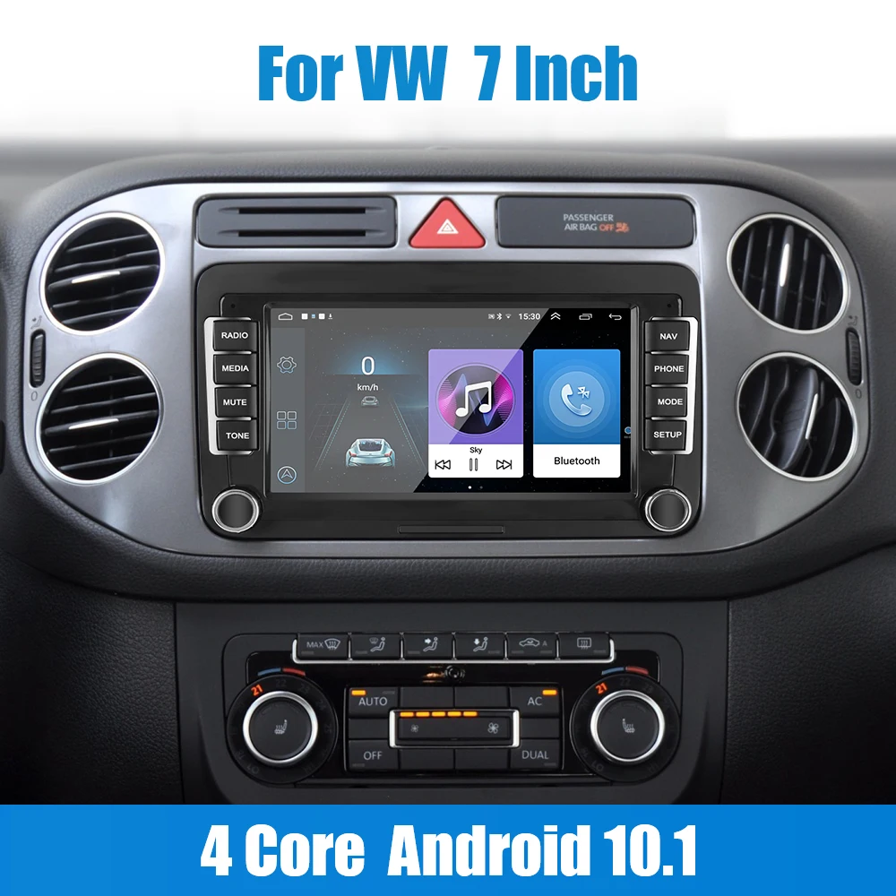 

2 Din Android 10,1 для VW/Volkswagen Seat Skoda Golf Passat Bluetooth WiFi GPS 1G + 16G мультимедийный плеер 7-дюймовый автомобильный радиоприемник