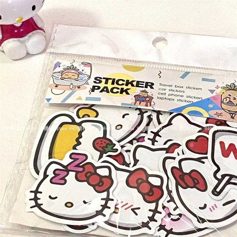 

40Pcs Non-Repetition Sanrio Hello Kitty Stickers Kawaii Diy Laptop Decals Waterproof Anime Paster Kid Toys Girl Decoration Gift