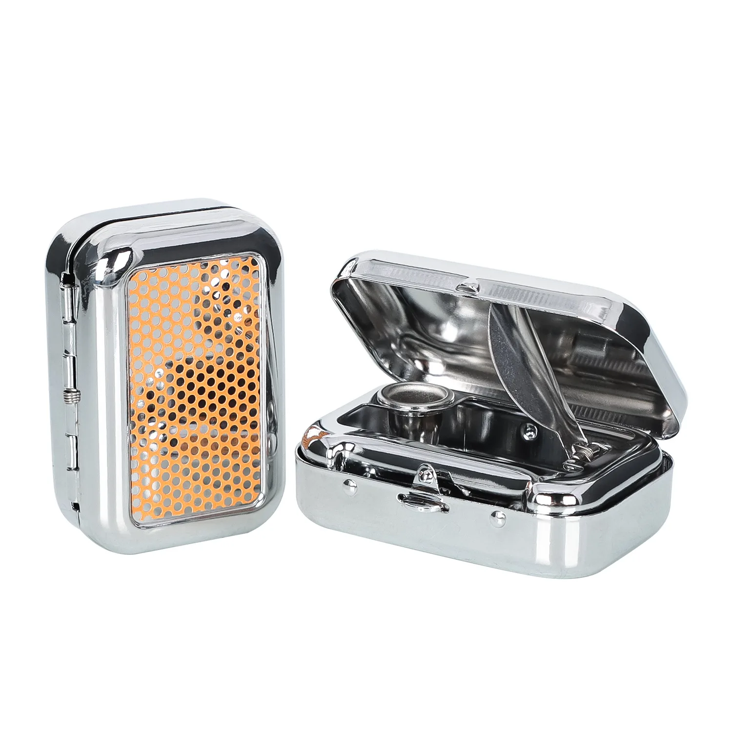 

Mini Portable Metal Cigarette Ashtray Fashion Ashtray wiht Lockable Lid Desktop Ash Case Outdoor Pocket Ashtray Gift For Man