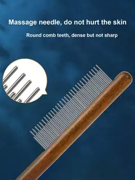 3pcs Pet Cats And Dogs Remove Floating Hair, Remove Fleas, Clean And Beautify Wooden Retro Comb 5