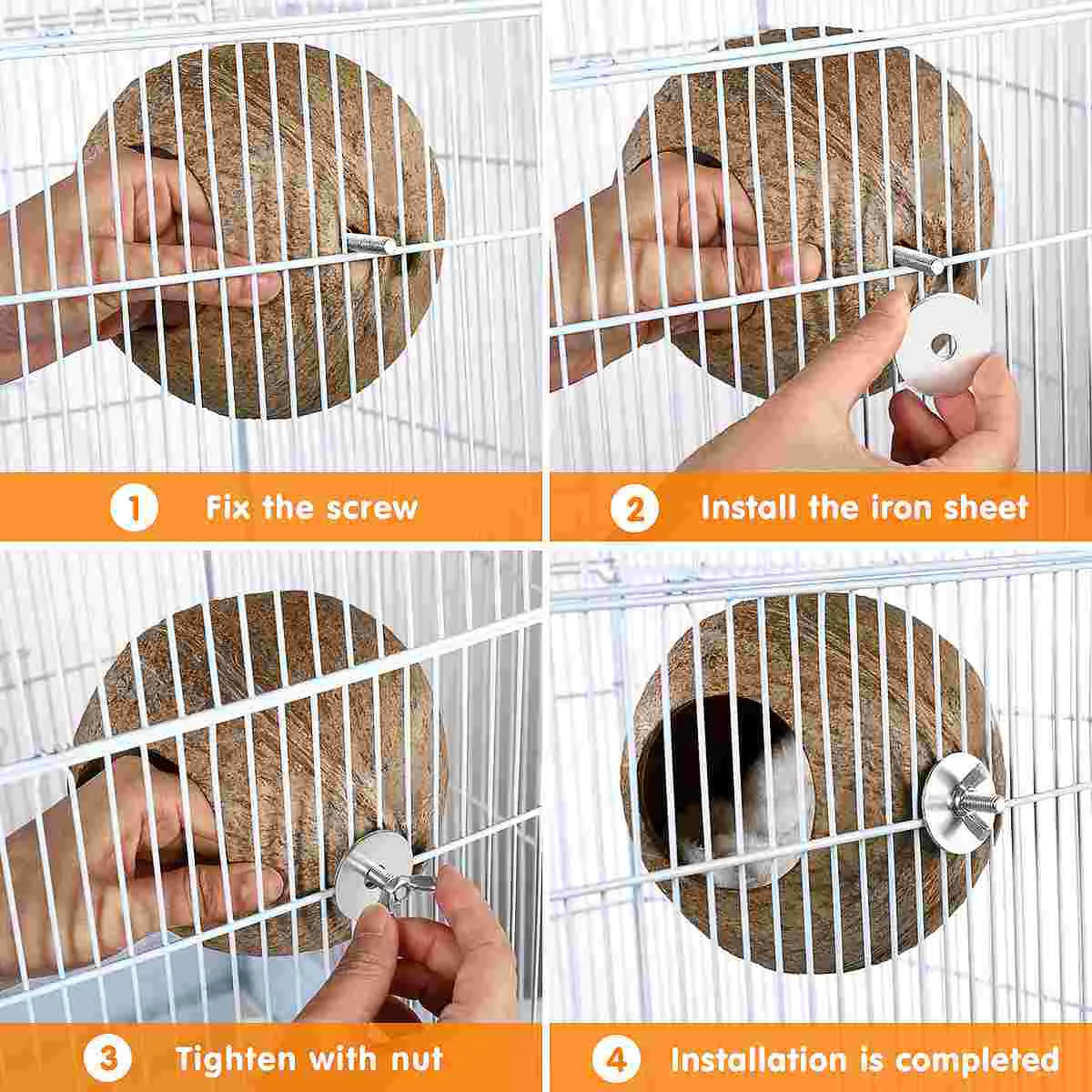 Bird Cage Pet Birds Nest Hanging The Bird's Coconut Shell for Bamboo Wooden Baby bird cage,bird nest