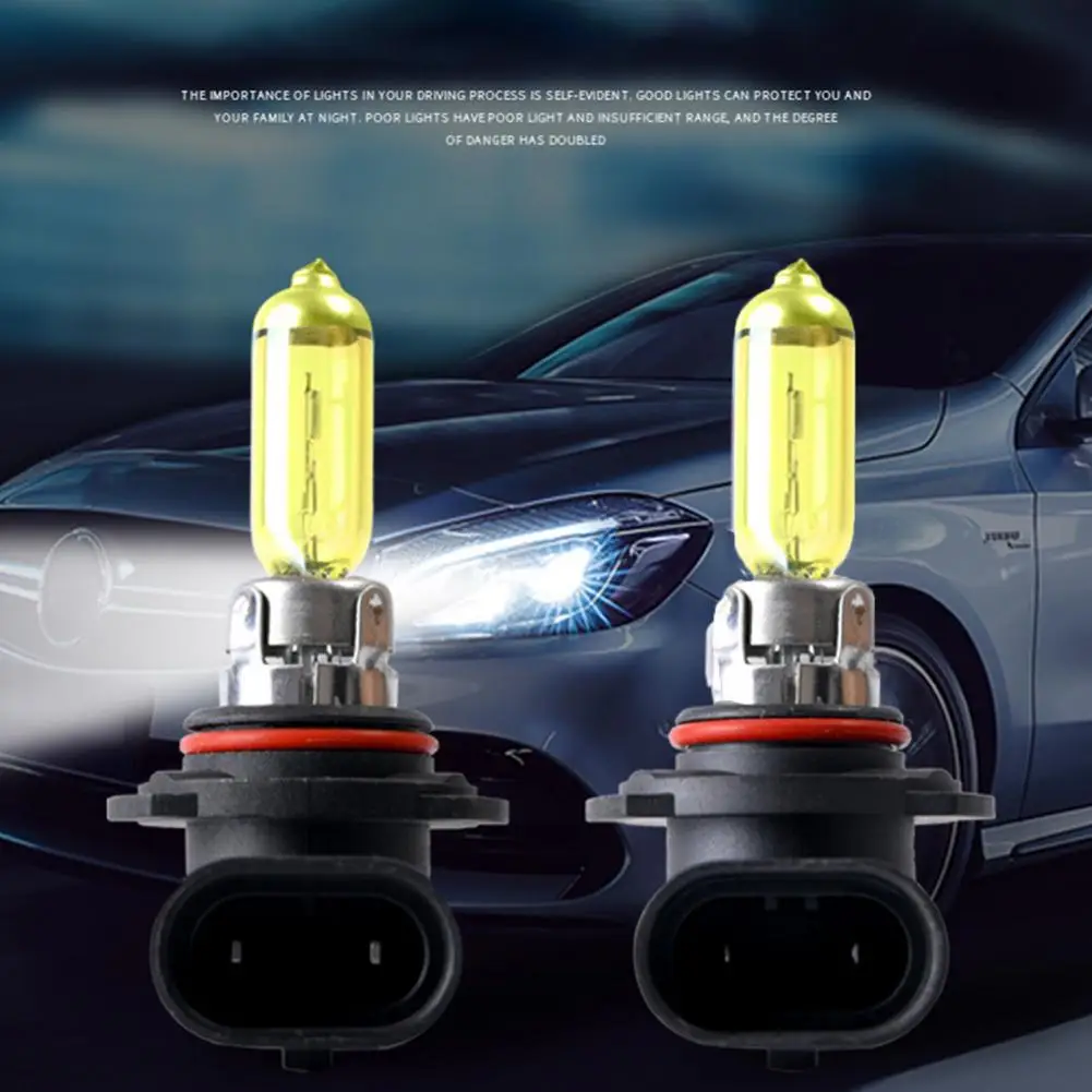 2Pcs HB3/9005 Car Headlight High Power Replacement 12V 60W Car Fog Head Lamp Yellow Light for Vehicle