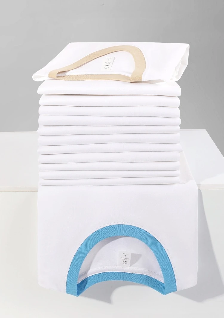 210G Heavy Cotton Men's T-shirt Edge-bumping O-Neck Short-sleeved Man T shirt Contrasting Color Splicing Men T-shirt Tops Tees