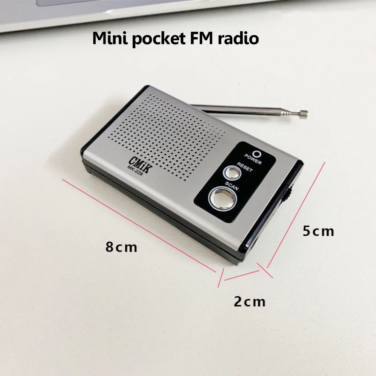 Mini Pocket FM Radio Portable High Sensitivity Radios Receiver with Retractable Antenna Powered By 2*AAA Batteries for Elder
