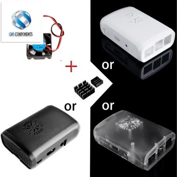 Raspberry Pi 3!!! Nuovo! Pi Box Custodia In Abs Con Modulo Ventola Per Raspberry Pi 2 E Raspberry Pi Modello B Plus + 2 Pezzi Dissipatore Di Calore In