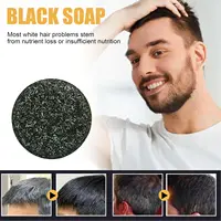 Shampoing réparateur à barre de couverture grise, traitement de la couleur des cheveux gris et blanc, lissant, nourrissant, Anti-pelliculaire, savon naturel assombrissant pour cheveux 2