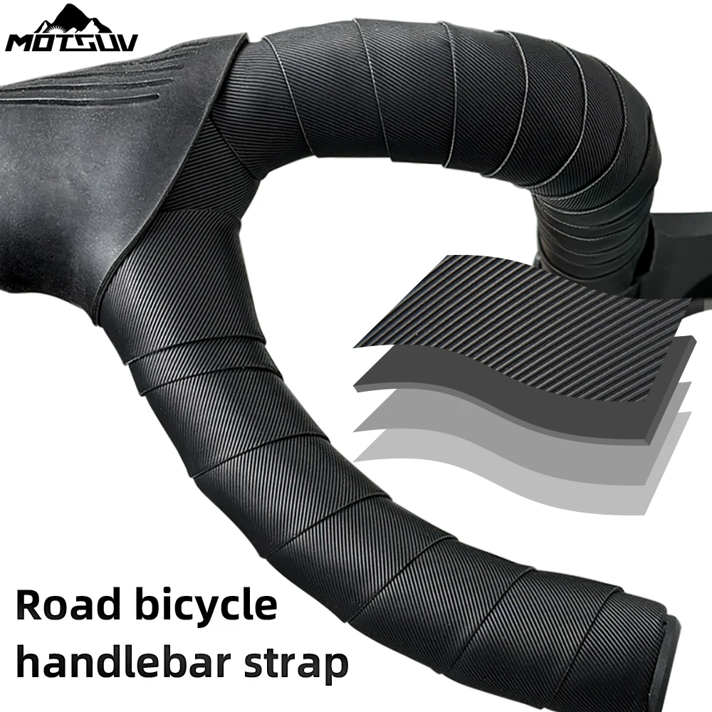 MOTSUV Bicycle Handlebar Tapes Shock-Absorption Comfortable Handles Tape EVA PU Road Bike Drop Bar Handle Belt Wrap Cycling Part
