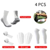 4 PCS Football Accessories Men Women Non-slip Sports Football Socks Bandage Shin Guards Elastic Socks Cover 2