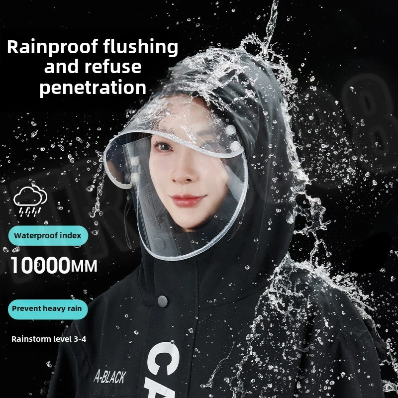 One-piece hooded waterproof motorcycle riding raincoat outdoor dustproof lightweight work clothes rider raincoat for men women