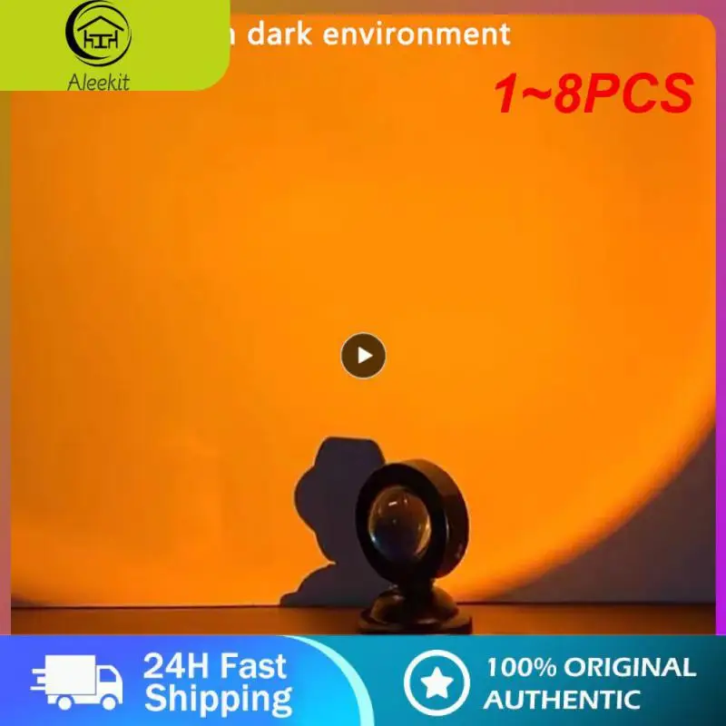 

1~8PCS Colorful LED Lamp Rainbow Neon Night Light Projector Home Atmosphere Lamp Portable USB Lights Wall Background