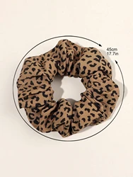 Elegant Vintage Leopard Print Fabric Hair Scrunchies - Set of 3 Stylish Hair Accessories (1Pc - Coffee)