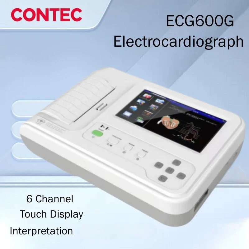 CONTEC ECG600G Touch Digital 6 Channel 12 Lead Electrocardiograph EKG Monitor with Thermal Printer
