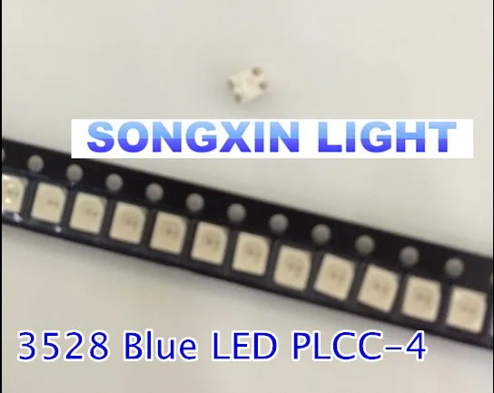 100pcs 3528 blau 4-Beine blau super helle LED-Lampe Perlen PLCC-4 1210 smd LED blau 4 Fuß 4-polig 3.5*2.8*1,9mm plcc4 gemeinsame Anode – Detail 3