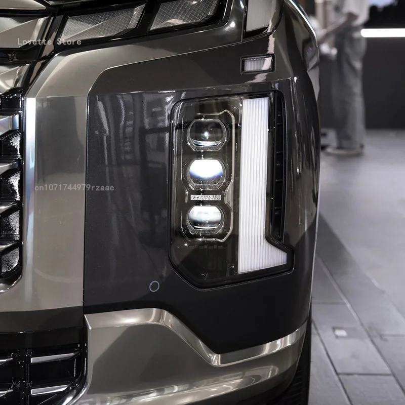 For Hyundai Palisade 2022-2023 Car Headlight Front Lamp Protective Film Restoration Transparent Black TPU Sticker