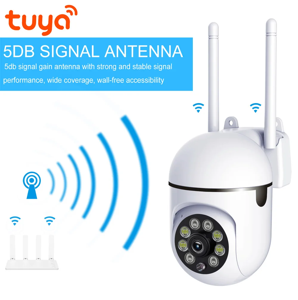 2Mp 1080P Tuya App Wireless Ptz Ip Dome Camera Ai Huamanoid Motion Detection Home Security Cctv Monitor