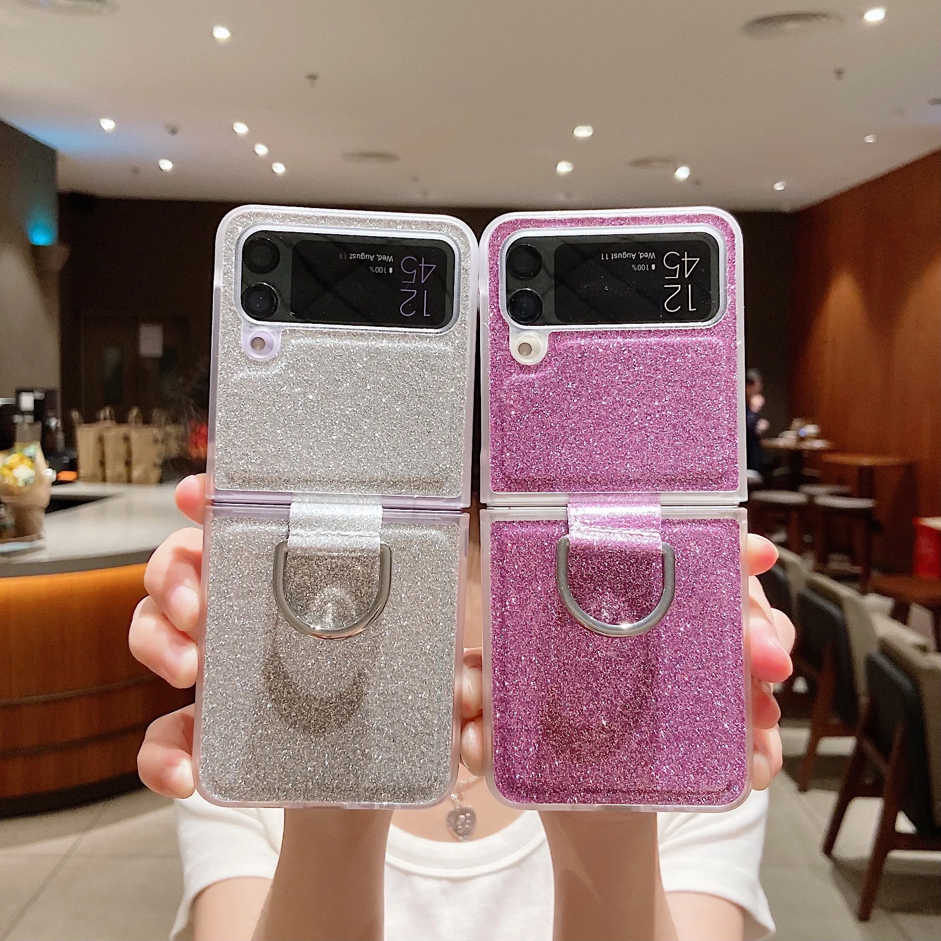 Samsung Z Flip 4 Phone Case For Samsung Galaxy Z Flip 4 Sparkling Dazzling  Colorful Chic Korean Style Shockproof Cover Shell