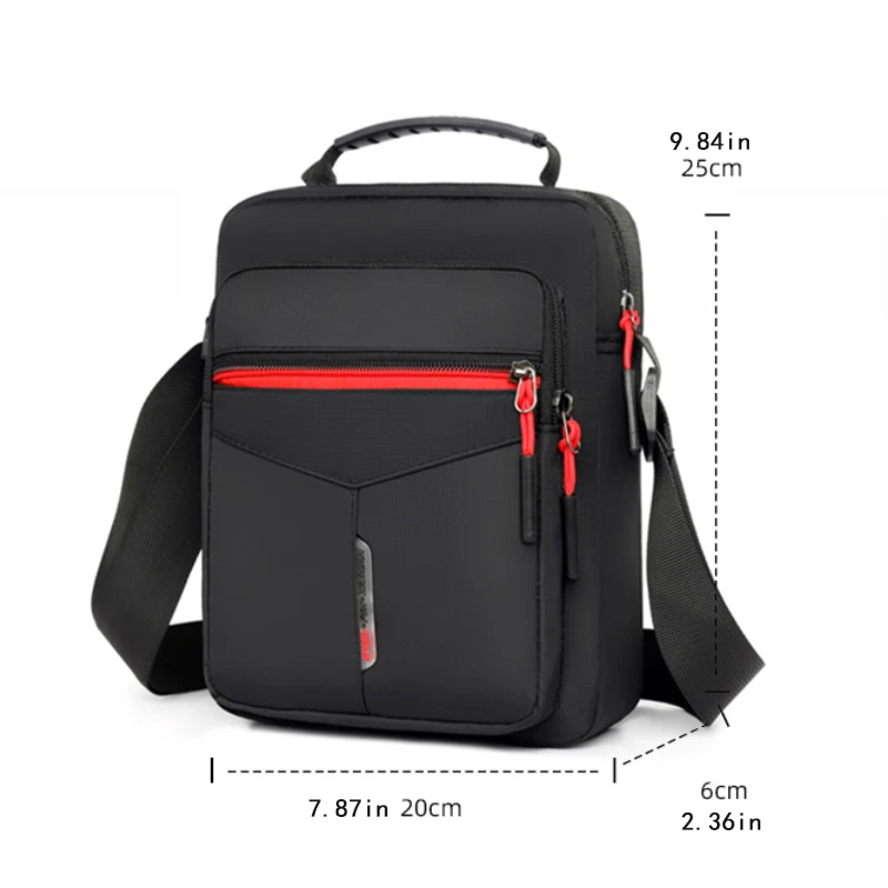 1 men's crossbody bag, zipper closed, adjustable shoulder strap, black, crossbody bag