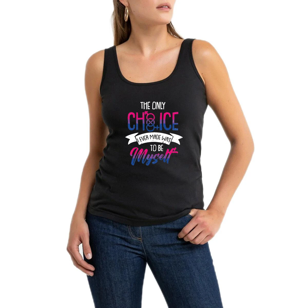 

The Only Choice I Ever Made Was To Be Myself Design Sexy Fit Tank Top LGBT Pride Month Essential Cotton Sleeveless T-Shirt