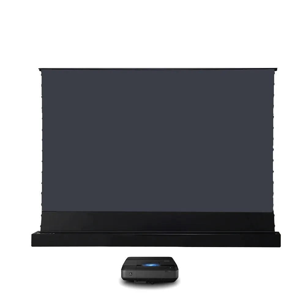 MIVISION HDTV Format Motorized Electric ALR Floor Rising Projection Screen for Ultra Short Throw Projector UST Anti-Light