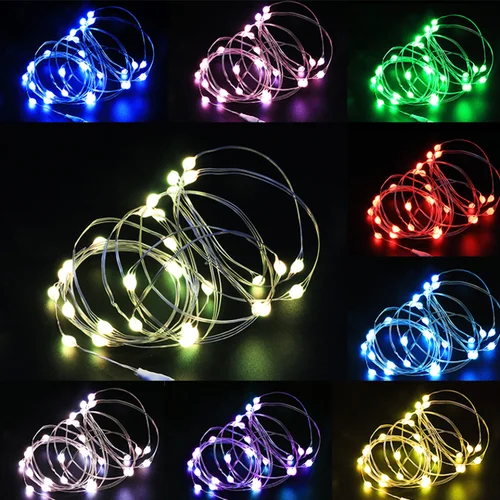 USB LED 스트링 라이트, 구리, 실버 와이어, 화환 조명, 방수, 요정 조명, 크리스마스 웨딩 파티 장식, 3 10 20m 4