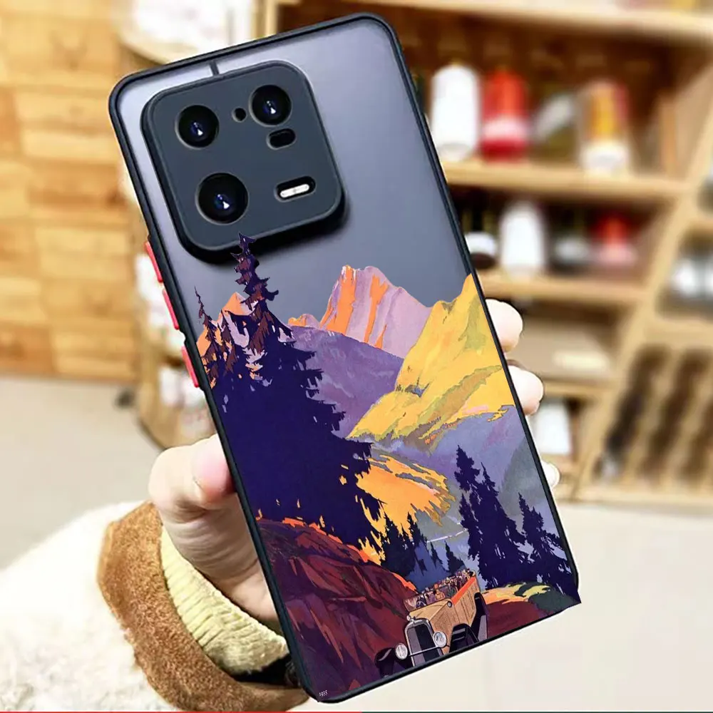 thumbnail image 1 of Funda mate para Xiaomi 13 12 12S 12T 11 11T 10 10T 10S 9 8 6X PRO LITE 5G Funda Capa Shell arte pintado a mano paisaje de montaña, 1 of 5