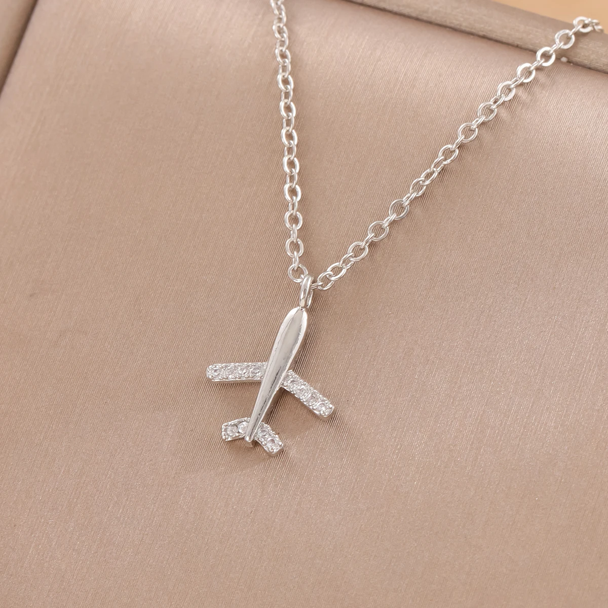 Airplane 925 Sterling Silver Plane Clavicle Chain Necklaces silver necklace silver necklace charms