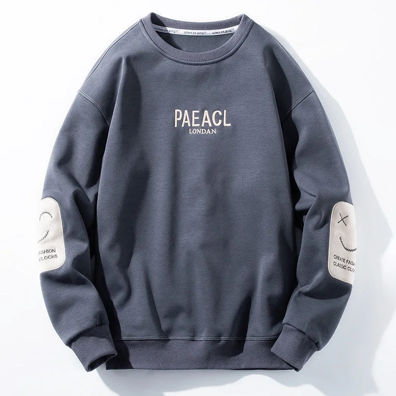 

's Long Sleeve Top Men New Korean Style Trendy Base Shirt Conventional Thickening Optional Casual All -Matching round Neck Sweat