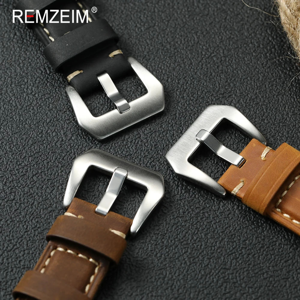 Vintage Crazy Horse Leather Watch Strap - Men's Genuine Cowhide Band, Durable Sport Replacement Bracelet Belt