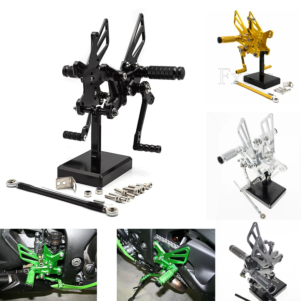 

For Kawasaki ZX10R ZX 10R 2011-2022 2016 2017 2018 2019 CNC Adjustable Footrests Foot Pegs Rider Rearsets Foot Rest Pedal