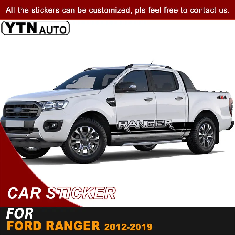 

Side Door Body Car Stickers 4x4 Letter Stripe Graphic Vinyl Cool Car Trunk Decals For Ford Ranger 2012-2015 2016 2017 2018 2019