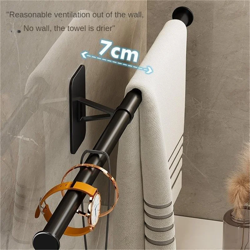 Bathroom Accessories Strong Adhesive Save Space Stylish Design Rugged And Safe Quality No Tools Required Drill-free Towel Rack