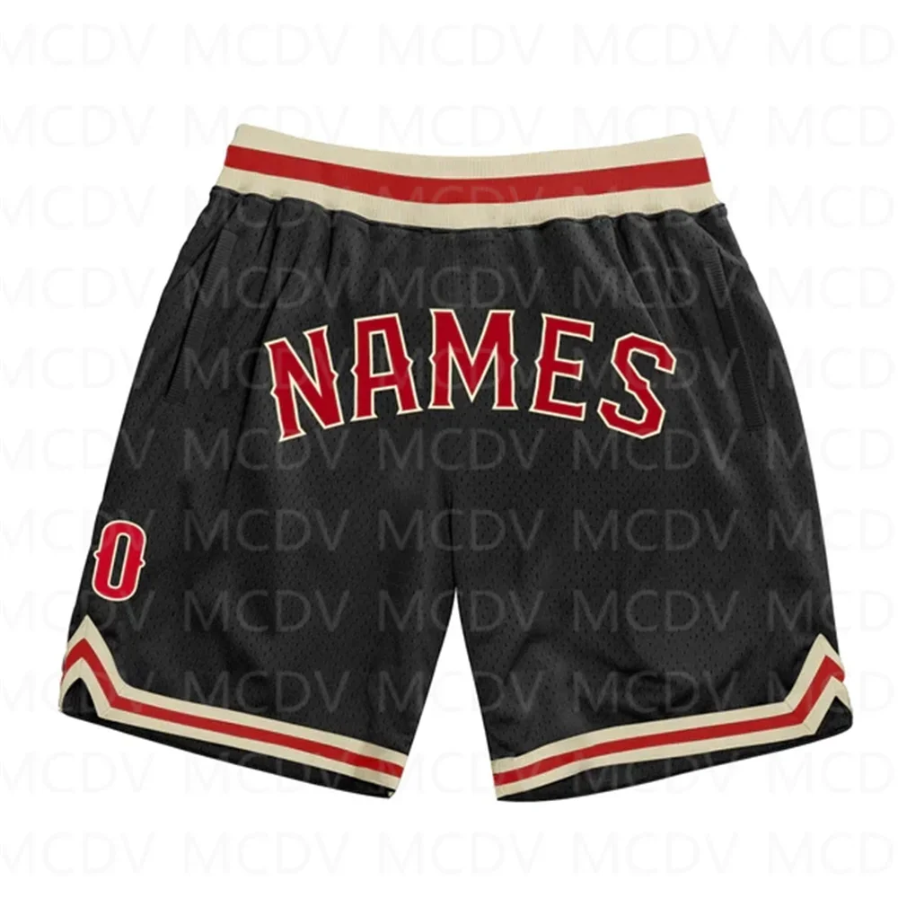 Custom Black Light Blue-Pink Authentic Throwback Basketball Shorts  3D All Over Printed Men's Shorts Quick Drying Beach Shorts 4