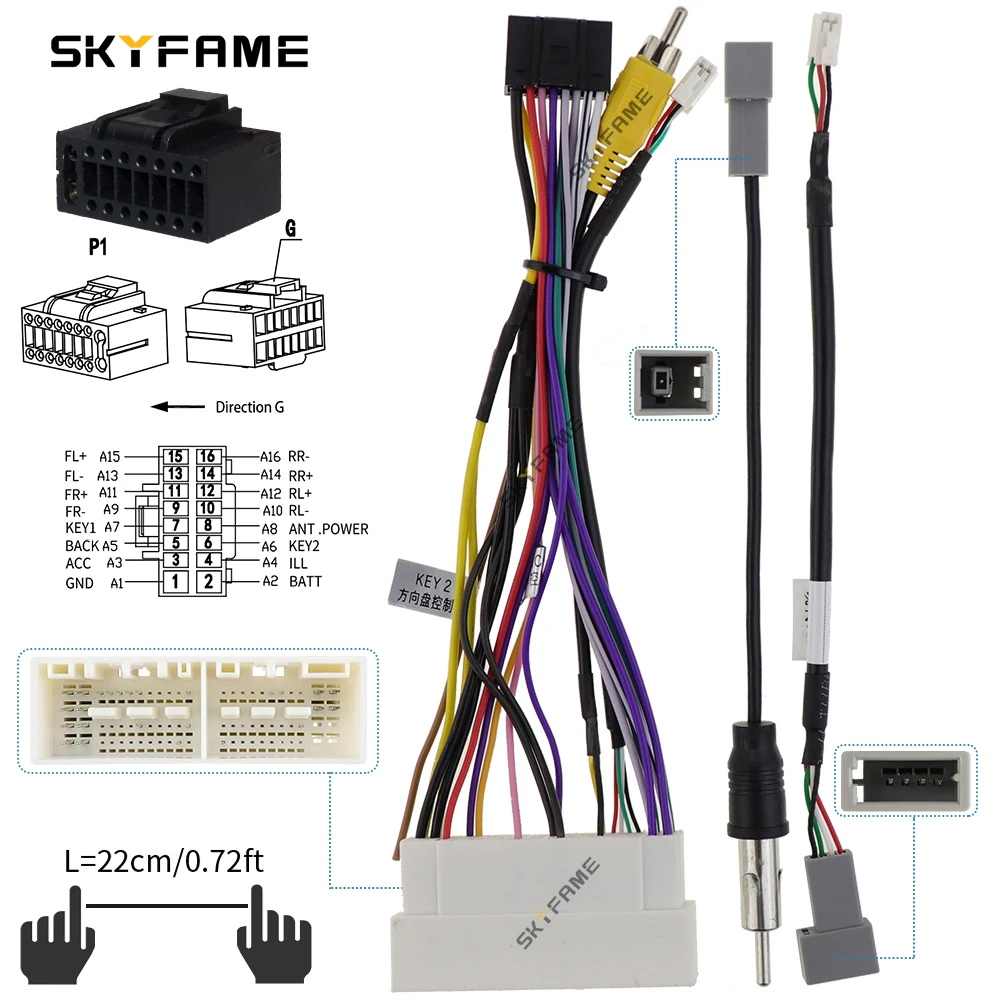 16Pin Car Wiring Harness Adapter Canbus Box Decoder Android Radio Power Cable for K2 K3 Pegas Sportage KX5 Elantra car wire cable adapter automobile connector