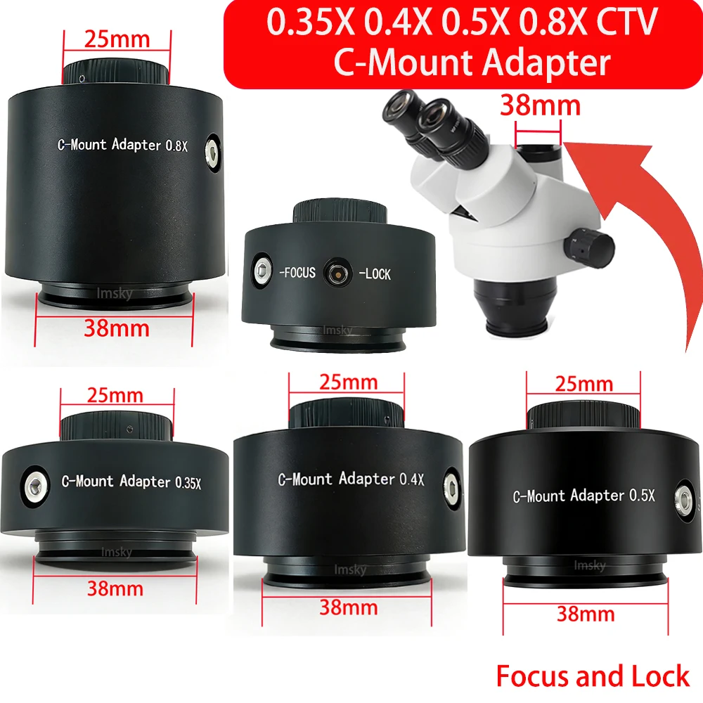 CTV 0.35X 0.4X 0.5X 0.63X 0.8X Focus Adjustable and Lock C Mount ...